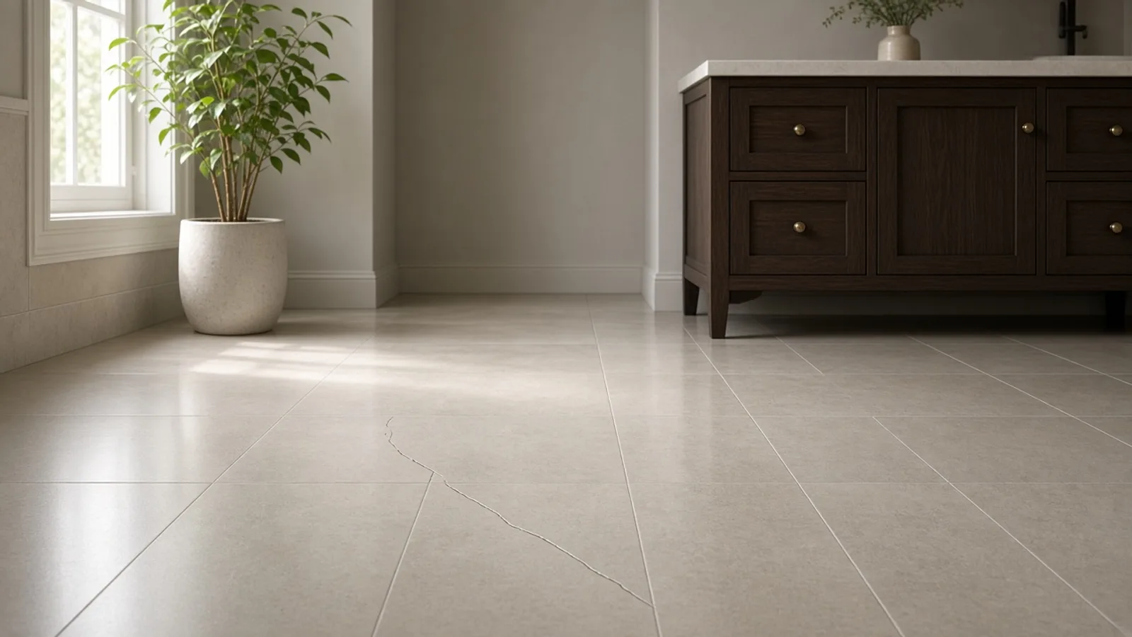 Editorial photograph illustrating Why Bathroom Tiles Crack — and What It Can Mean