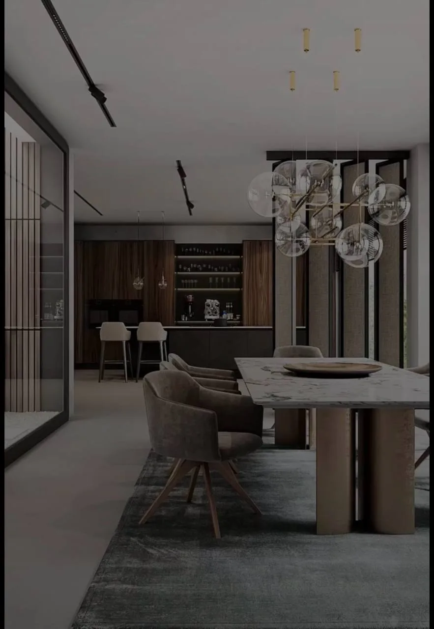 Apartment Interior: Media Partition & Marble Bar, International