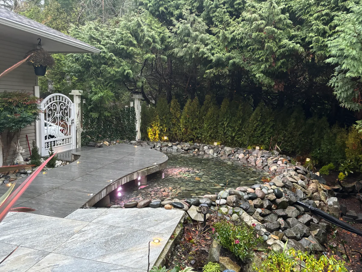 West Vancouver Garden Pond, Paths & Night Lighting, West Vancouver