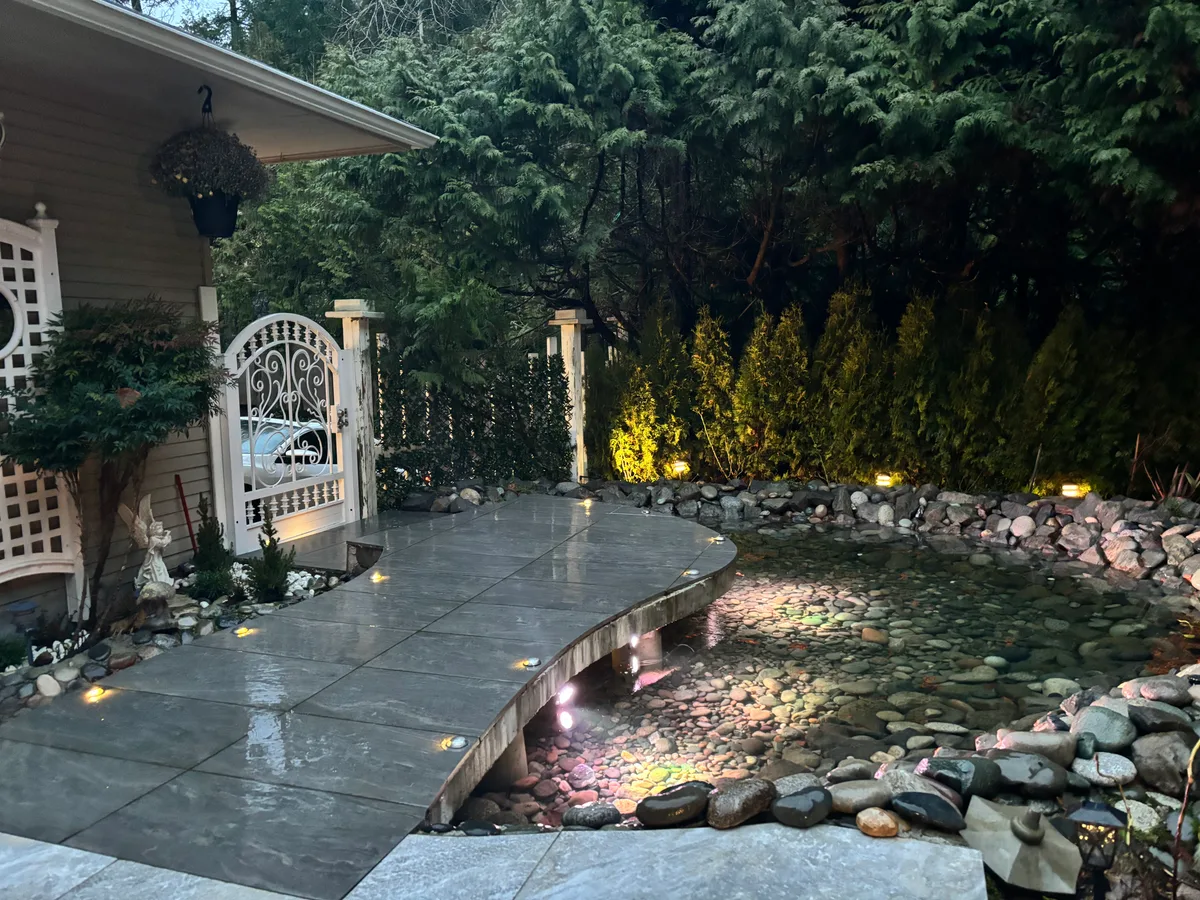West Vancouver Garden Pond, Paths & Night Lighting, West Vancouver