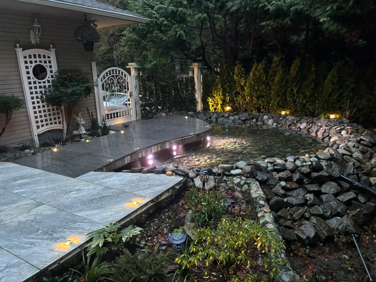 West Vancouver Garden Pond, Paths & Night Lighting, West Vancouver