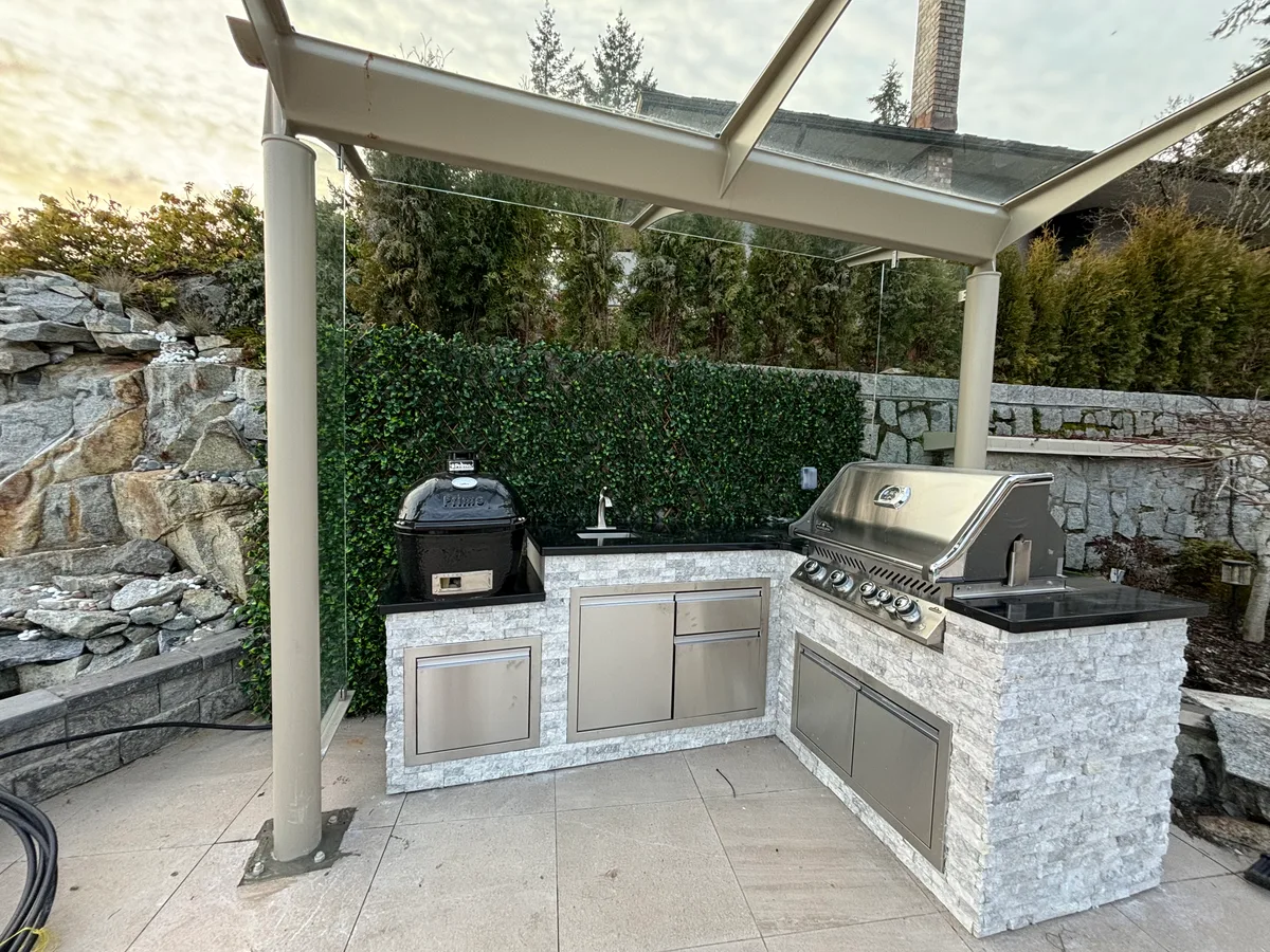 West Vancouver Outdoor Kitchen & Glass Canopy, West Vancouver
