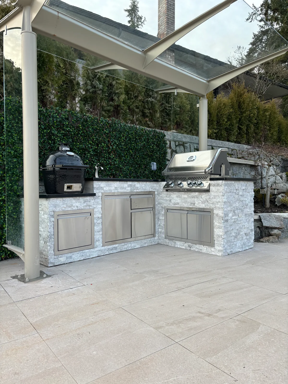 West Vancouver Outdoor Kitchen & Glass Canopy, West Vancouver