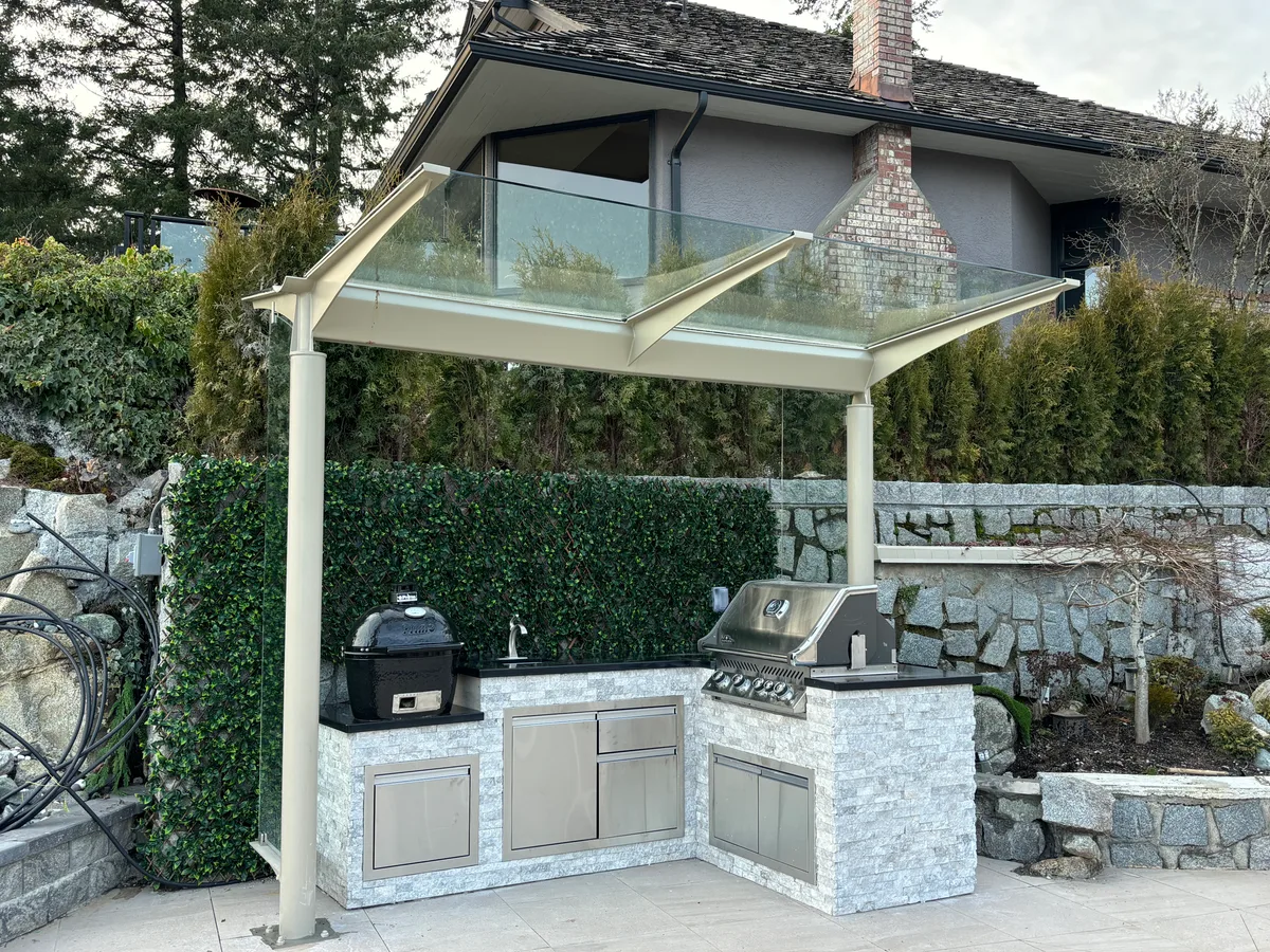 West Vancouver Outdoor Kitchen & Glass Canopy, West Vancouver