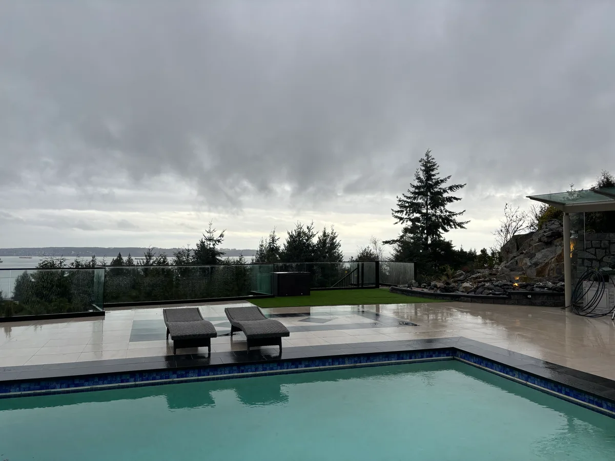 West Vancouver Patio, Pool Deck & Glass Railings, West Vancouver
