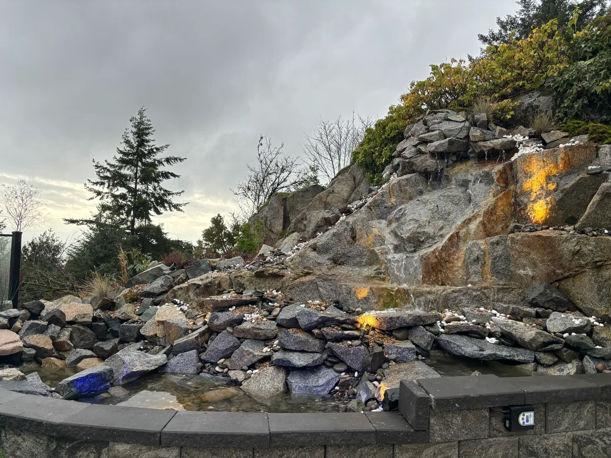 West Vancouver Rock Waterfall & Hillside Hardscape, West Vancouver