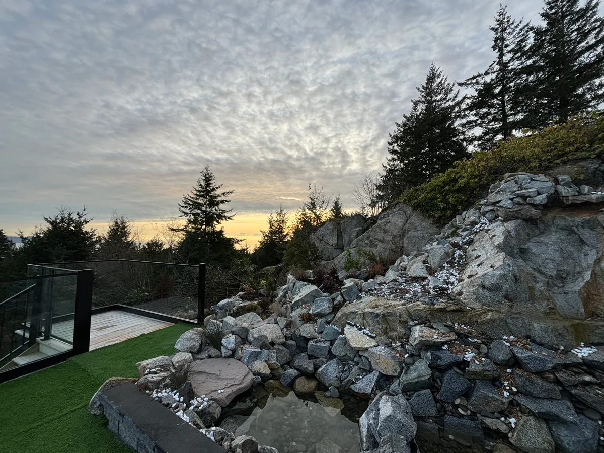 West Vancouver Rock Waterfall & Hillside Hardscape, West Vancouver