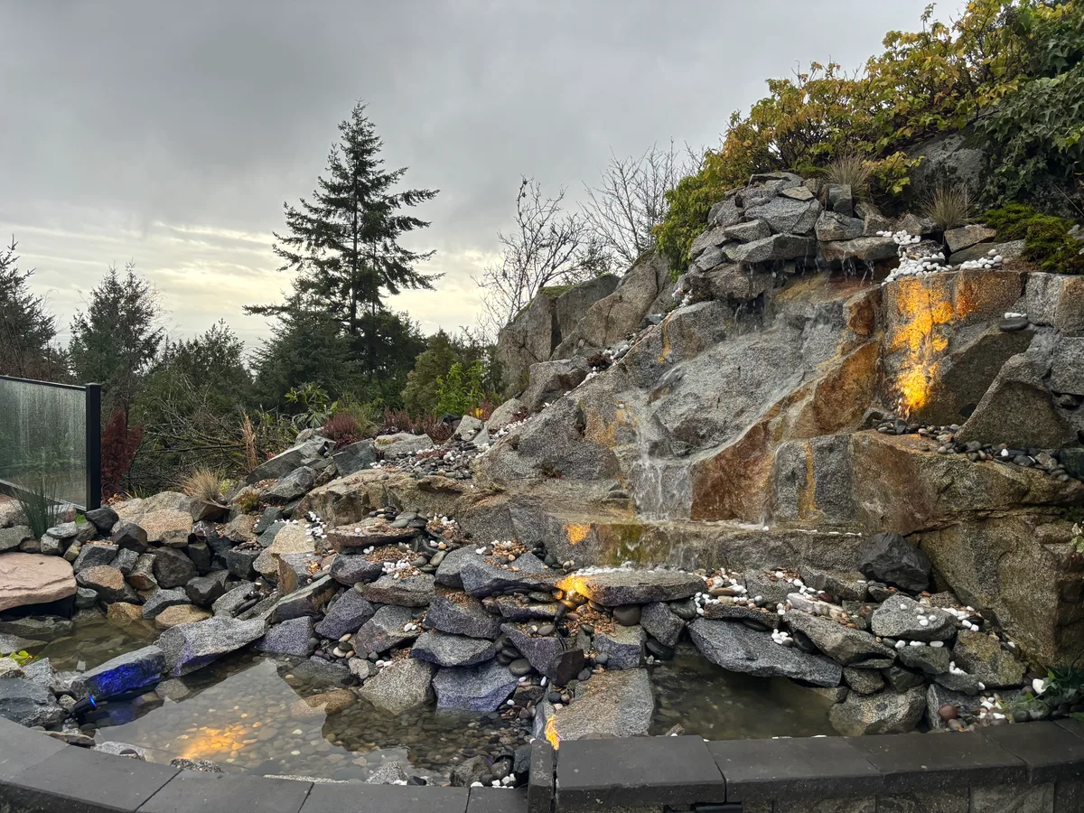 West Vancouver Rock Waterfall & Hillside Hardscape, West Vancouver